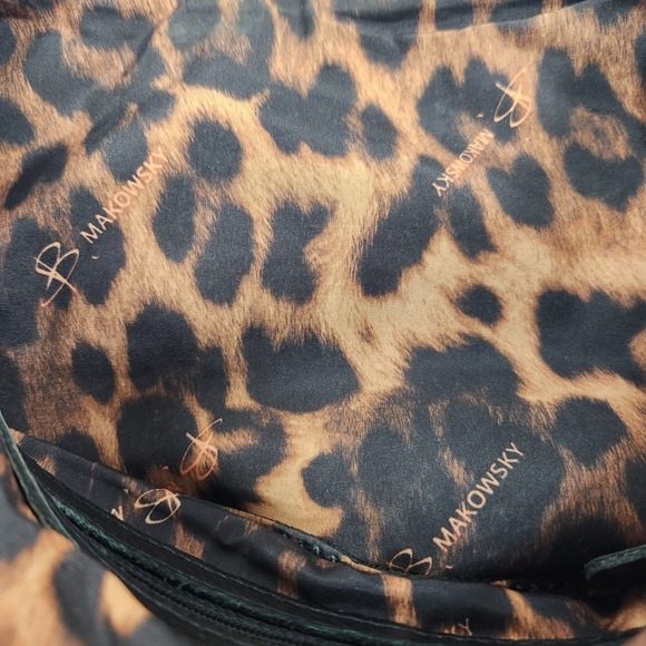 B Makowsky Black Leather Studded Hobo Bag Large Zip Top 13" X 9" - Picture 8 of 8